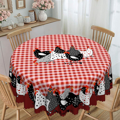 Farmhouse Rooster Plaid Tablecloth