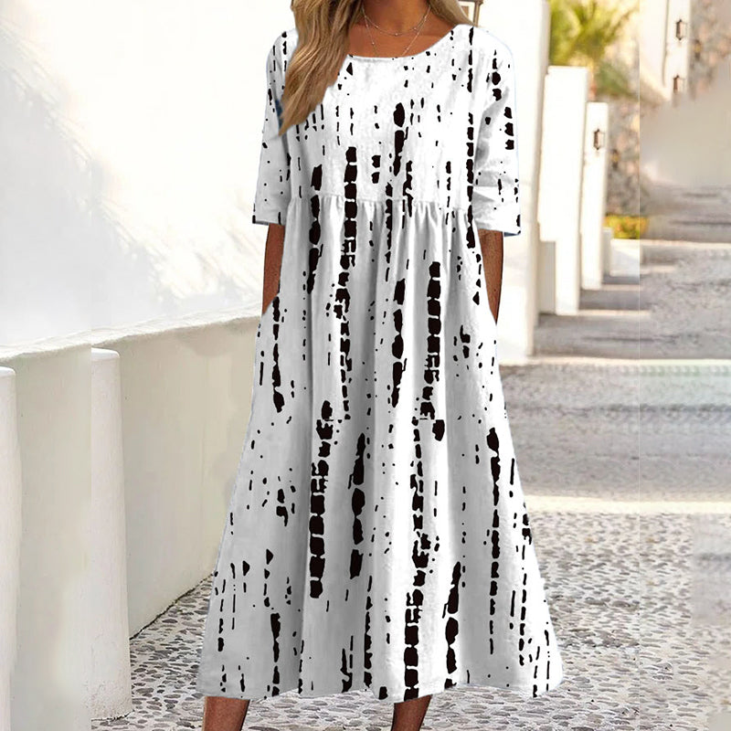 Women's Casual Floral Print Maxi Dress with Pockets