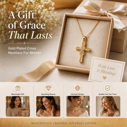 Sparkling Twisted Cross Pendant Necklace
