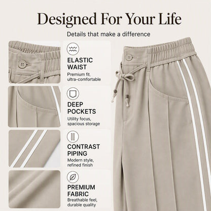 Women's Wide-Leg Drawstring Pants – Casual High-Waisted Relaxed Fit